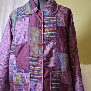 Coldwater Creek Multicolor Patchwork Jacket